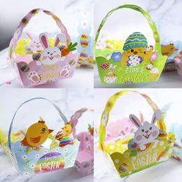 Gift Wrap 4pcs A Set Happy Easter Decoration Cartoon Cute Animals Box Packaging Bag Holiday Pouch Candy Bar Paper Cardboard Boxes