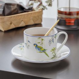 Cups Saucers British Retro Coffee Cup Set Bone China European Cute Funny White Utensil Tazas De Cafe Ceramic Tea EB5BD