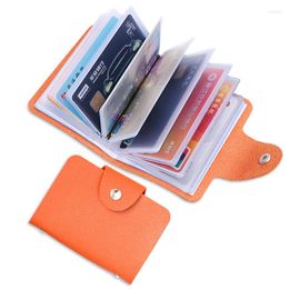 Card Holders 1 PCS 9 Colors Mini Holder 24 Pockets Women Candy Color Business With Button Id Case Carteira Masculina
