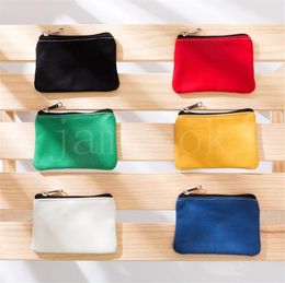 Canvas Cotton Coin Wallet Bag DIY Plain Zipper Coin Key Bag Money Pocket Pure Women Men Coin Purse Small Kid Pouch DE723