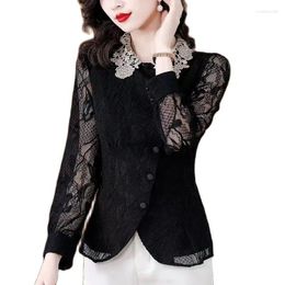 Women's Jackets Spring Summer Clothes 2023 Chic Lace Shirt Ladies' Jacket High-End Beautiful Age-Reducing Women Coat Temperament Blouse