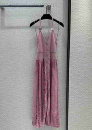 Runway Dresses Designer Milan dresses 2023 Spring Summer Halter Panelled Women's Dress Brand Same Style Sundress