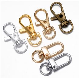 10pcs/5pcs Keychain Clasps Connector Carabiner Gold Color Lobster Clasp Hooks Swivel Split Key Ring Clasp for DIY Jewelry Making