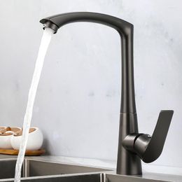 Kitchen Faucets High Quality Solid Brass Sink Faucet Gun Grey Cold Water Copper Tap One Hole Handle Fashion Design