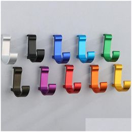 Hooks Rails Aluminium Clothes Hook Candy Colour Coat Towel Robe Hanger Home Storage Bathroom Kitchen Accessories Drop Delivery Garde Dhjsl