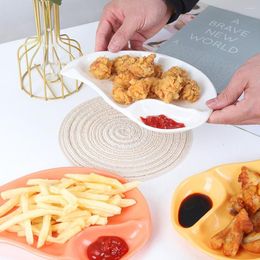 Plates Creative Plastics Dumpling Plate With Vinegar Tableware Separated Divided Tray Kitchen Household Storage Tool