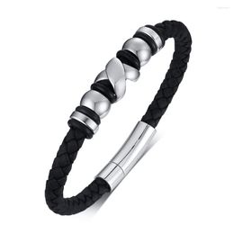 Charm Bracelets JHSL Brand 2023 Arrival Male Men Statement High Quality Black Genuine Leather & Bangles