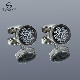 Cufflinks for Men TOMYE XK20S078 High Quality Round Fashion Pattern Buttons Wedding Gifts Casual Business Dress Shirt Cuff Links