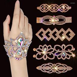 Stage Wear Belly Dance Accessory Hand Bracelet Luxury Female Adult Performance Rhinestone Crystal Jewellery Party Show