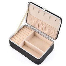 Boxes Travel Jewellery packing box cosmetic makeup Organiser Jewellery box earrings display rings Organiser jewellry casket carrying case