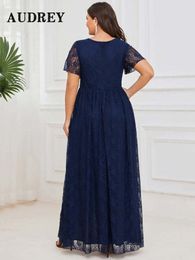 Plus Size Dresses Fashion Plus Size Lace Dress for Women Elegant V-neck Sexy Evening Party Dresses Long Luxury Vestidos Verano Mujer Summer Designer Party Dress 706