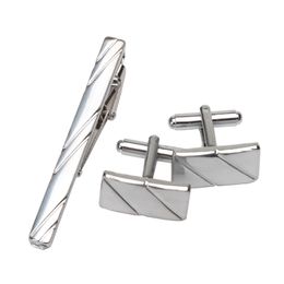 Men Metal Tie Clips Cufflinks Set Luxury Tie Accessories Classic Shirts Cuff Fashion Carving Cufflink for Mens Jewelry Gifts