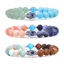 8mm Frosted natural stone bracelet elastic beaded gemstone bracelet crystal bracelets healing stone bangle