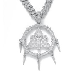 Necklaces Hip Hop Big Size CZ Stone Millennium Wisdom Wheel Pendants Necklace for Men Women Rapper Jewelry Gift