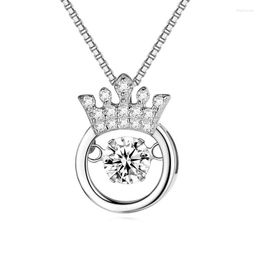 Pendant Necklaces Personality Design Super Shiny Zircon Crown Ladies Elegant Fashion Banquet Wedding Exquisite Jewelry Necklace Gift