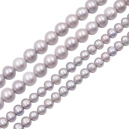 Crystal Natural Real Fresh Water Grey Pearl Beads Near Round 610mm Jewelry Craft Findings For Making Bracelet Necklace Earrings