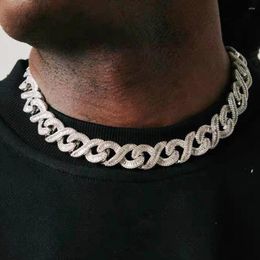 Link Bracelets 2023 Hip Hop Iced Out Bling 5A Cubic Zirconia Infinity Shape Miami Cuban Chain Charm Bracelet Jewellery For Women Men