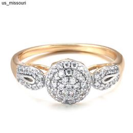 Band Rings Luxury Wedding Ring for Women Elegant Real 18k Rose Gold Original Jewelry Austrian Crystals Gift anillos de para mujer J0522