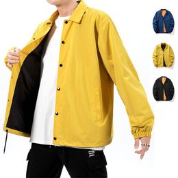 Men's Jackets Casual Jacket 2023 Spring And Autumn Suit Collar Fashion Button Loose Coat Winbreak