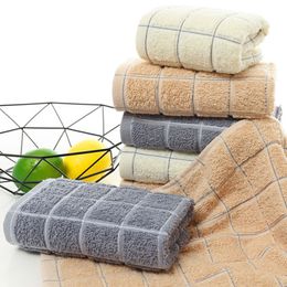 Household cotton Chequered four-square towel adult couples do not lose hair soft absorbent thickened soft face wash towel