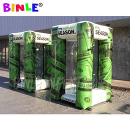 New green styled Inflatable Money Machine with free Inflatable Money Booth promotional cash cube for event