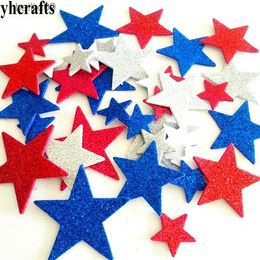 Party Decoration 1bag/LOT.Glitter star foam stickers July 4th foam stickers independence Day Holiday project Fourth of July Kindergarten crafts T230522