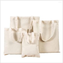 Storage Bags Canvas Shopping Bag 100pcs Eco-Friendly Foldable Grocery Folding Pocket Tote Portable Women's Shoulder Handbag