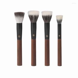 Makeup Brushes Professional Handmade 1PC Soft Goat Hair Stippling Blush Brush Walnut Handle Make Up