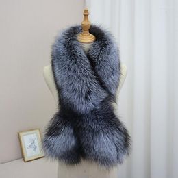 Scarves Real Genuine Natural Big Fur Women's Fashion Scarf Collar