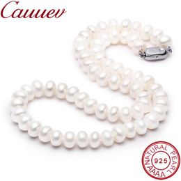 Necklaces Cauuev Amazing price AAAA high quality natural freshwater pearl necklace for women 3 colors89mm pearl Jewellery pendants gift