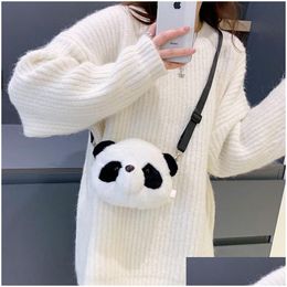 Plush Backpacks Toy Panda Schoolbag Doll Cross Shoder Backpack Childrens Bear Gift Drop Delivery Toys Gifts Stuffed Animals Dhsca