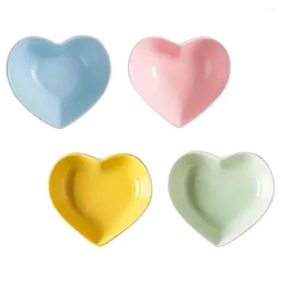 Plates 4Pcs Dinner Heart Shape Appetiser Soup Shaped Dish Bowl For El