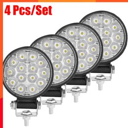 New Mini Led Work Light Round Spotlight 42W Car Work Headlight Offroad Fog Light Lamp Night 12/24V LED Light Bar Driving Lights