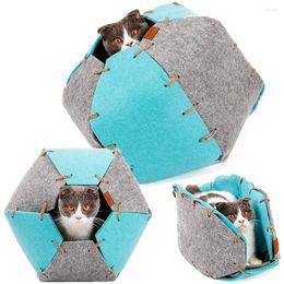 Cat Beds 3 In 1 Foldable Tunnel Bed Cave Funny House Sleeping Bag Lovely Pet Supplies For Small Dogs Puppy Cats Kittens