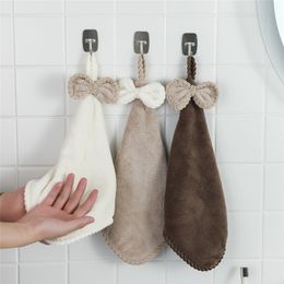 Coral Velvet Bowknot Soft Hand Towels Bathroom Thickened Microfiber Towel Absorbent Cleaning Rags Home Kitchen Wipe Dishcloths