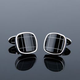 Cufflinks for Men TOMYE XK18S363 High Quality Luxury Square Black Buttons Formal Business Casual Cuff Links for Wedding Gift