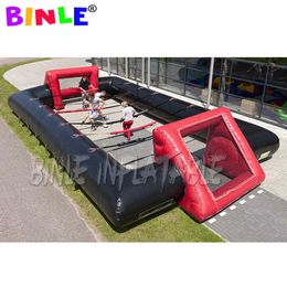 Commercial 10x7x2m Inflatable Human Table Foosball Game Inflatable Table Soccer Football Field For Sports Day