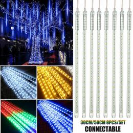 Stringhe LED 50 cm 288 LED Decorazioni per alberi Pioggia di meteoriti Luci a pioggia Stringa che cade Per Natale Spina EU / US / UK / AU Luci impermeabiliLED LEDLED