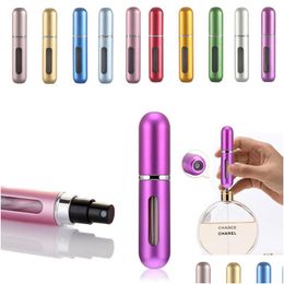 Party Favor 5Ml Mini Per Spray Bottle Refillable Aluminum Atomizer Portable For Travel Empty Cosmetic Container Drop Delivery Home G Dh1T5