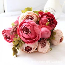 Decorative Flowers 8pcs/pack Artificial Flower Home Decoration Eight Heads Chinese Peony Wedding Live Prop Friend Gift Bouquet