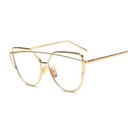 Sunglasses Frames Fashion Glasses Women Vintage Cateye Eyeglasses Frame Metal Myopia Optical Eyewear Transparent Lens Comfort Light Spectacl