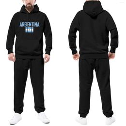 Men's Tracksuits Argentina Flag Men Women Polyester Tracksuit Streetwear Sportswear Warm Two Pieces Set Hoodie With Pants Jogging Hooded