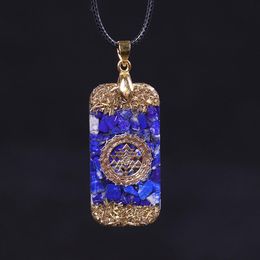 Necklaces Orgonite Energy Pendant Natural Lapis Lazuli Reiki Energy Necklace Mysterious Resin Chakra Stone Growth Business Amulet