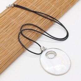 Pendant Necklaces 4PCS Natural Shell White Alloy Egg Necklace For Jewellery Making DIY Accessories Charm Wedding Gift Party 45x55mm