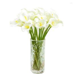 Decorative Flowers 37cm Calla Lily Bridal Wedding Bouquet Latex Real Touch Flower Bouquets Artificial Decoration For Home Table Garden Decor