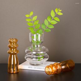 Vases Flower Vase For Table Decoration Living Room Glass Fleur Tabletop Terrarium Containers Handmade Dried Mar