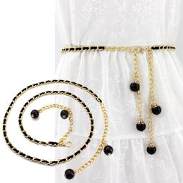 Belts Fashion Beads Thin Waist Chain Belt Women Waistband Strap Dress Accessories 4 Colours