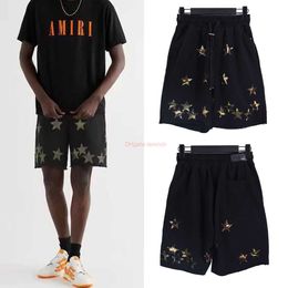 Designer Fashion Casual Clothing Amires Shorts 2023ss Beauty Fashion Light Luxury Amies Personality Pentagram Leather Decorative Casual Sports Shorts for Men Wom