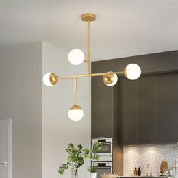 Pendant Lamps Nordic 5 Light Metal Led G9 Chandelier Dining Room Hanging Lighting Indoor D90 H65cm Lamparas Fixtures