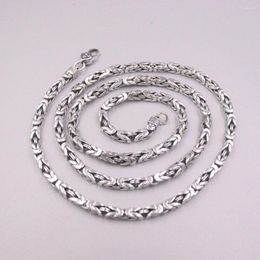 Chains Solid 925 Sterling Silver 4mm Byzantine Link Chain Necklace 22inch Special